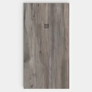 Plato de ducha resina textura pizarra acabado efecto Madera ROBLE CENIZA - antideslizante STONE 3D moderno