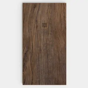Plato de ducha resina textura pizarra acabado efecto Madera ROSEWOOD - antideslizante STONE 3D moderno
