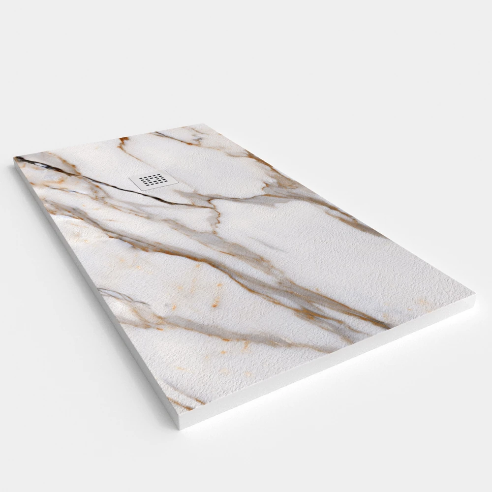 Plato de ducha resina textura pizarra. Efecto en Mármol SANTA - antideslizante STONE 3D moderno 2 Plato de ducha resina textura pizarra. Efecto en Mármol SANTA - antideslizante STONE 3D moderno - Imagen 2