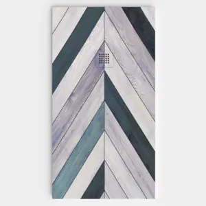 Plato de ducha resina textura pizarra acabado efecto Madera SELVA WHITE - antideslizante STONE 3D moderno