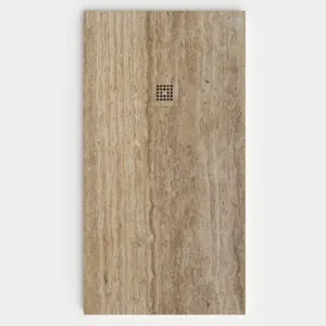 Plato de ducha resina textura pizarra acabado efecto Madera TROVIS - antideslizante STONE 3D moderno