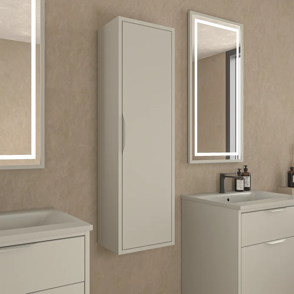 Mueble de baño con patas 2 cajones KLUM con lavabo Solid Surface GRIS SEDA 5 Mueble de baño con patas 2 cajones KLUM con lavabo Solid Surface GRIS SEDA - Imagen 5