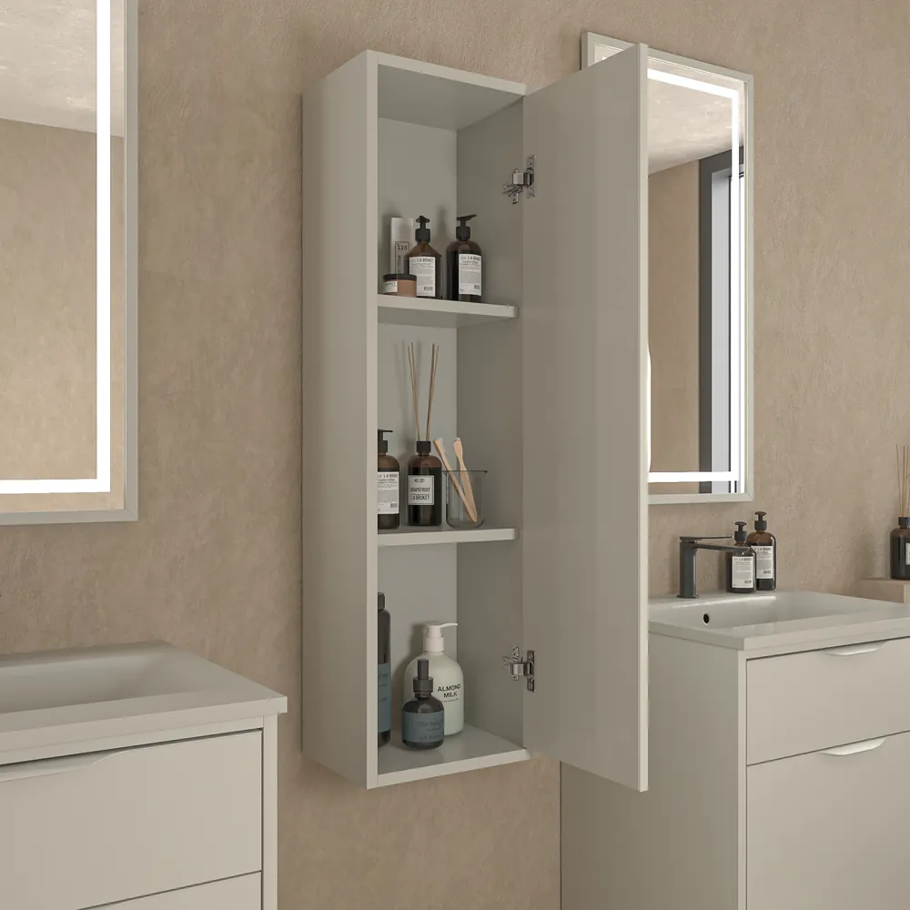 Mueble de baño con patas 2 cajones KLUM con lavabo Solid Surface GRIS SEDA 6 Mueble de baño con patas 2 cajones KLUM con lavabo Solid Surface GRIS SEDA - Imagen 6