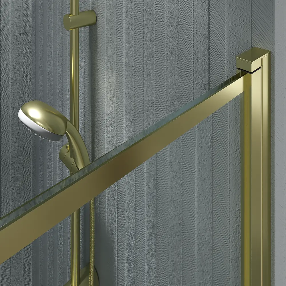 Mampara de ducha frontal OPEN 1 puerta SERIGRAFIADA abatible a medida acabado ORO MATE 3 Mampara de ducha frontal OPEN 1 puerta SERIGRAFIADA abatible a medida acabado ORO MATE - Imagen 3