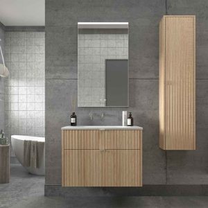 Mueble de baño TREX suspendido 2 cajones  Roble claro