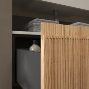Mueble de baño NIC suspendido 3 cajones CEMBRANO - Lavabo suspendido 2 senos RAL 9001 con agujero griferia
