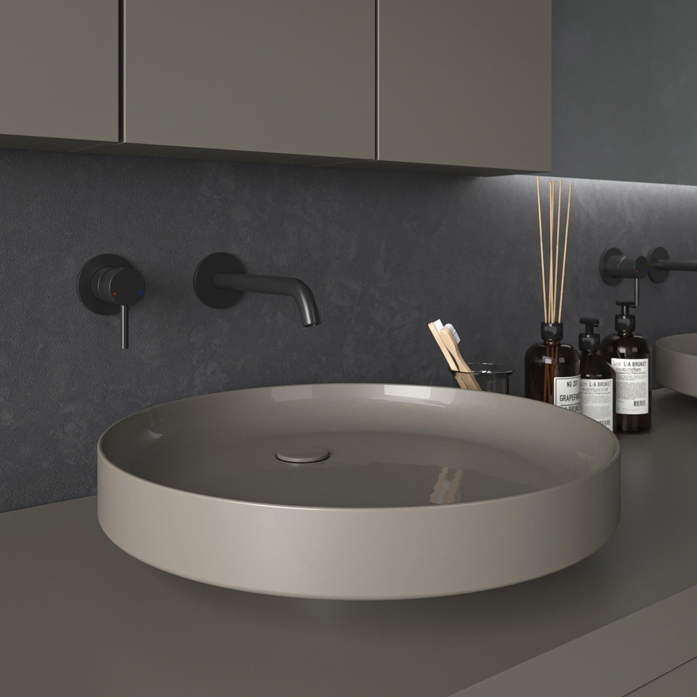 Mueble de baño TESIS suspendido 4 cajones con encimera SOLID SURFACE Gris Cuarzo - Imagen 4