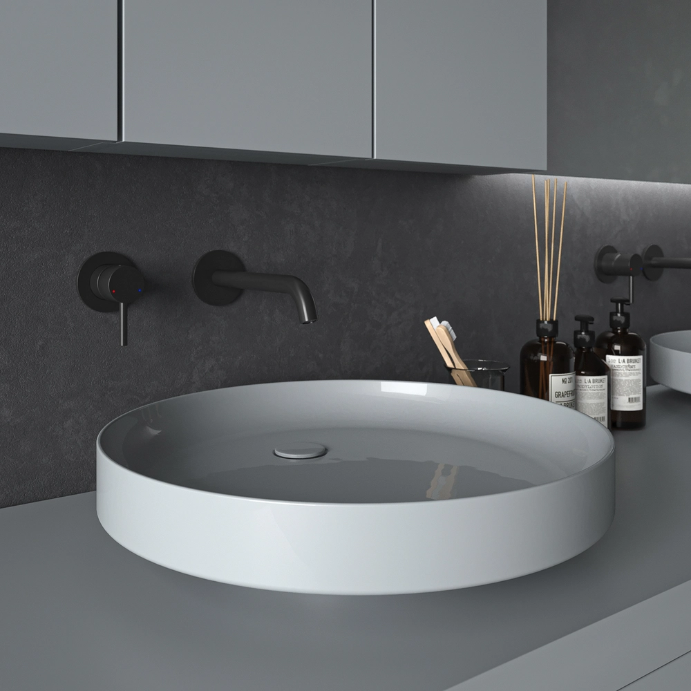 Mueble de baño TESIS suspendido 4 cajones con encimera SOLID SURFACE Gris Ventana - Imagen 4