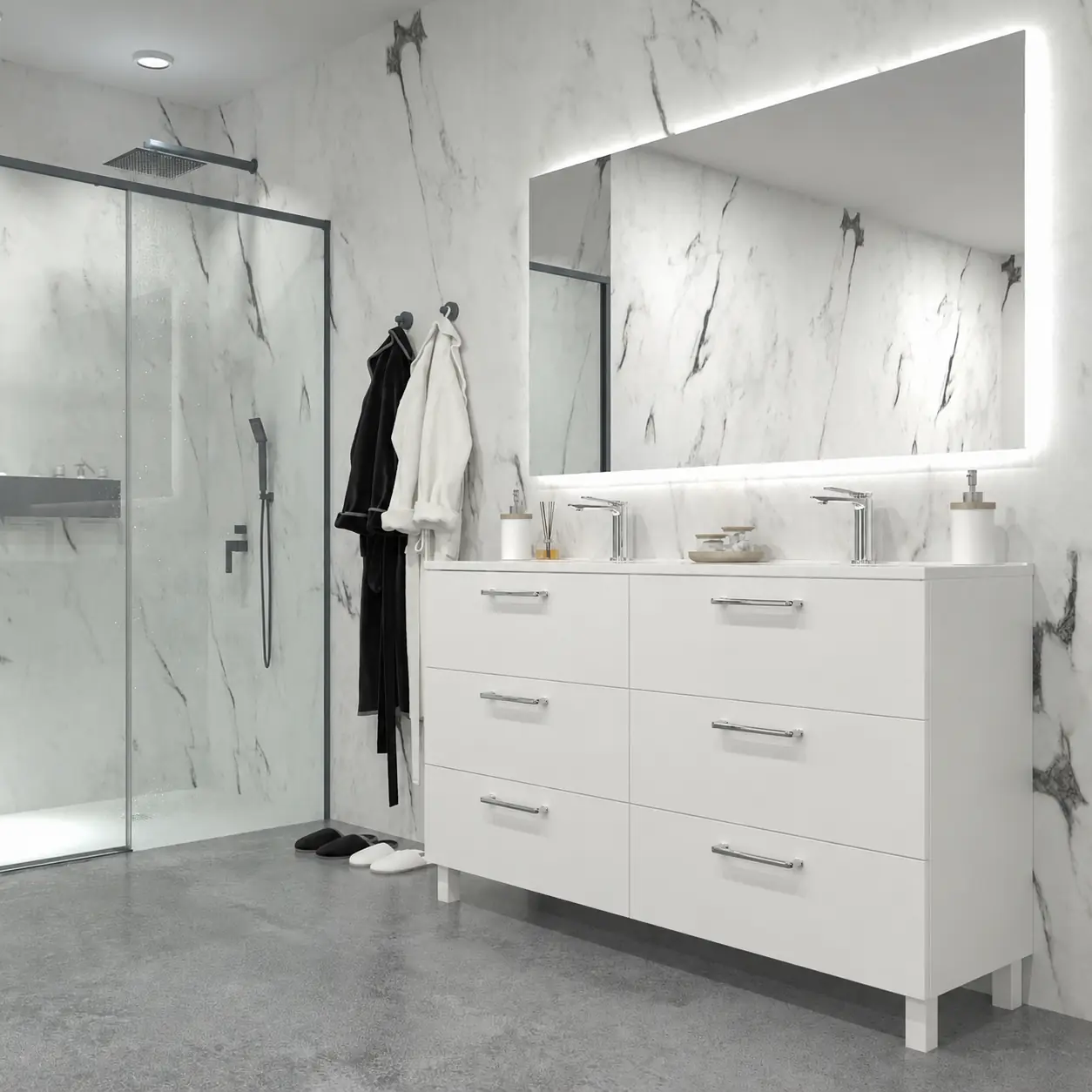 Mueble de baño NEXO con patas 6 cajones BLANCO - Imagen 2