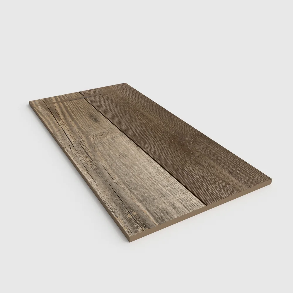 Plato de ducha 3D Plaster efecto madera KAEDRON - vista en perspectiva