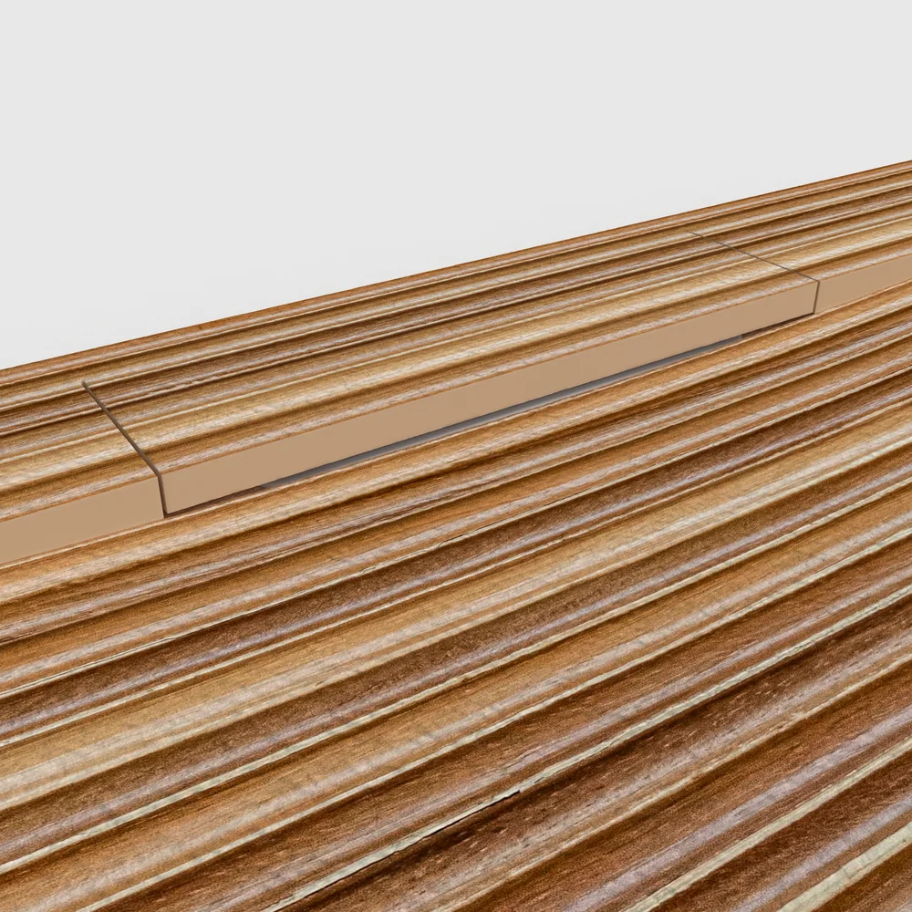 Plato de ducha 3D Plaster efecto madera KAVELIN - detalle de textura