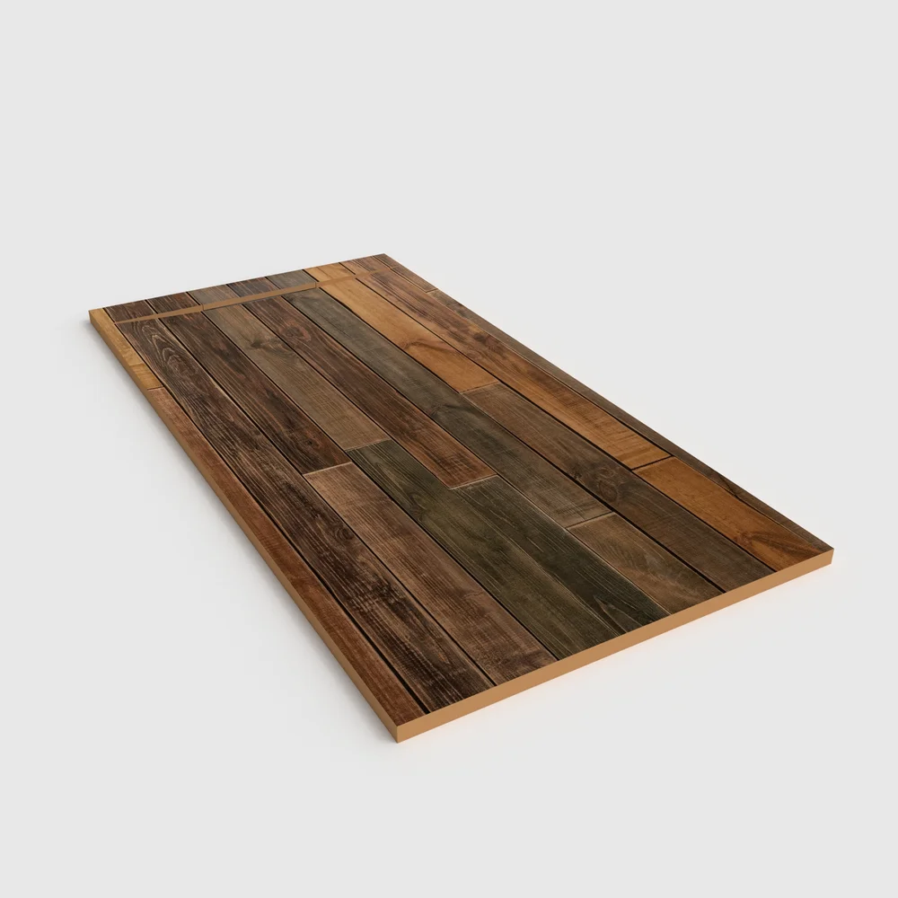 Plato de ducha 3D Plaster efecto madera LIGNORA - vista en perspectiva