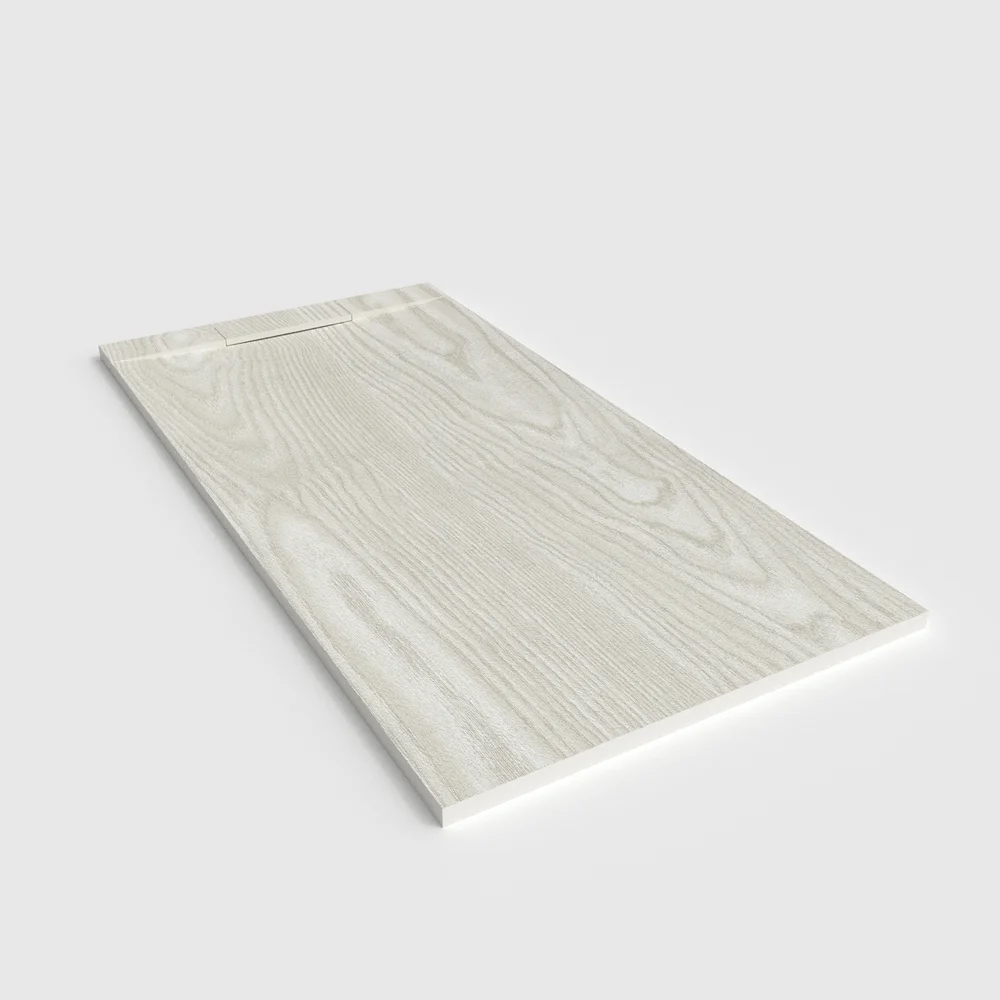 Plato de ducha 3D Plaster efecto madera LUZORE - vista en perspectiva