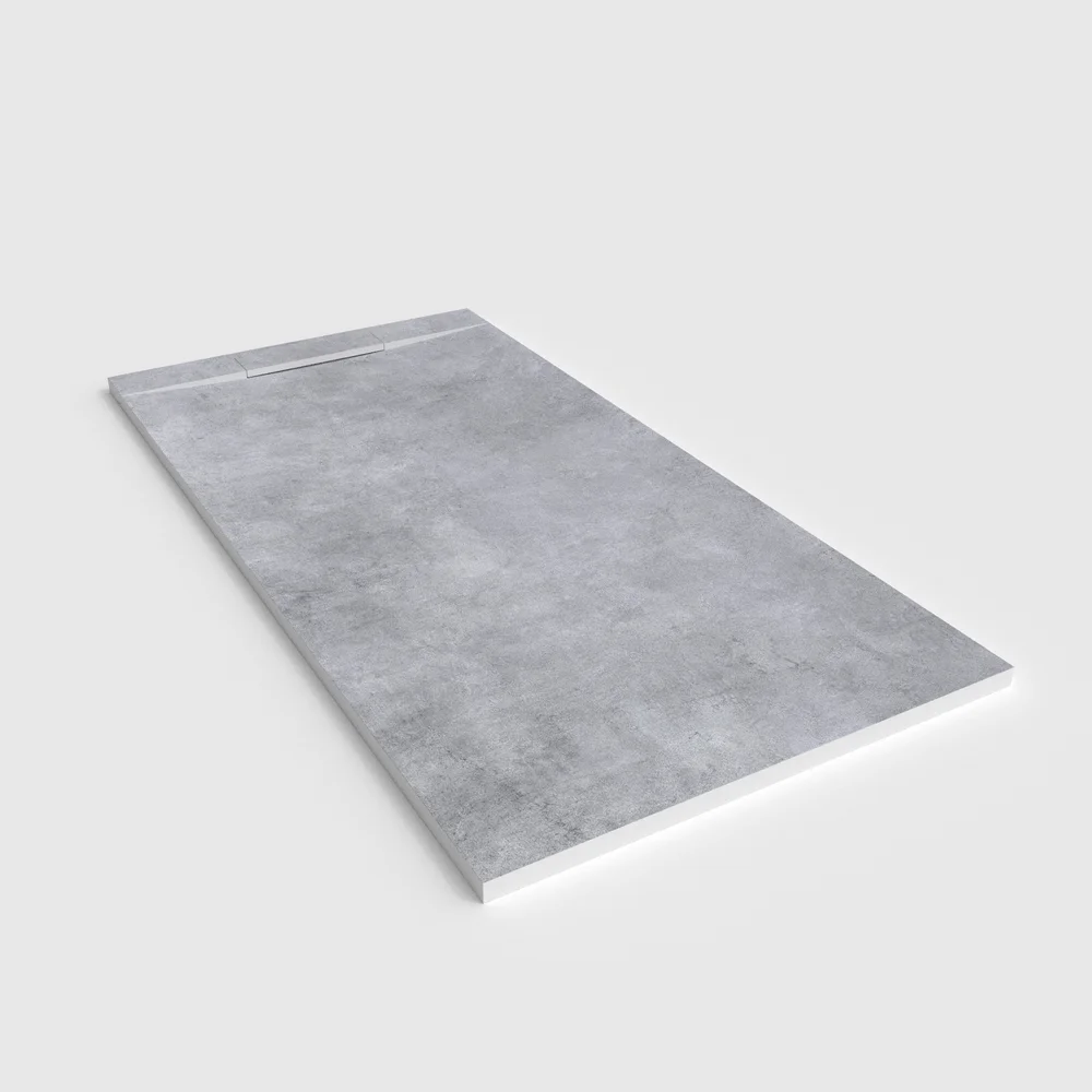 Plato de ducha 3D Plaster efecto cemento CEMARO - vista en perspectiva