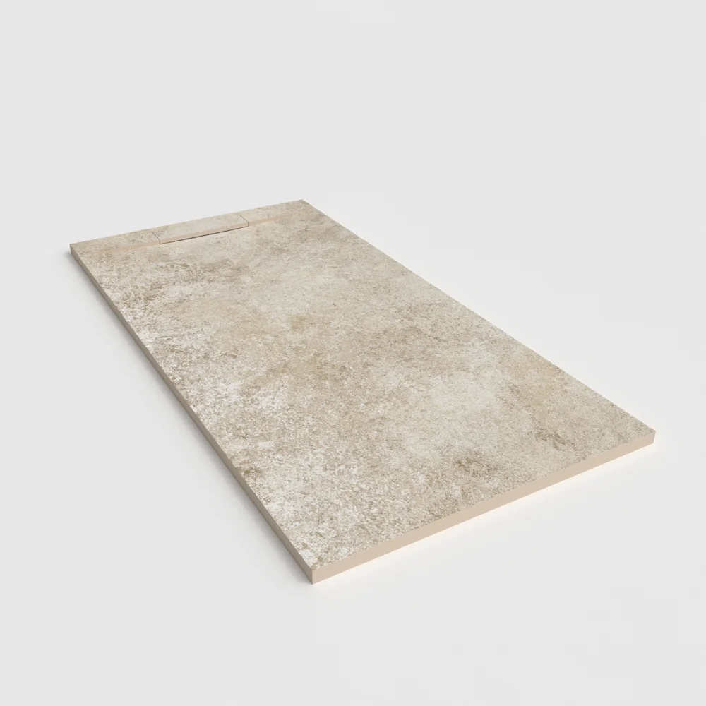 Plato de ducha 3D Plaster efecto cemento DURTON - vista en perspectiva