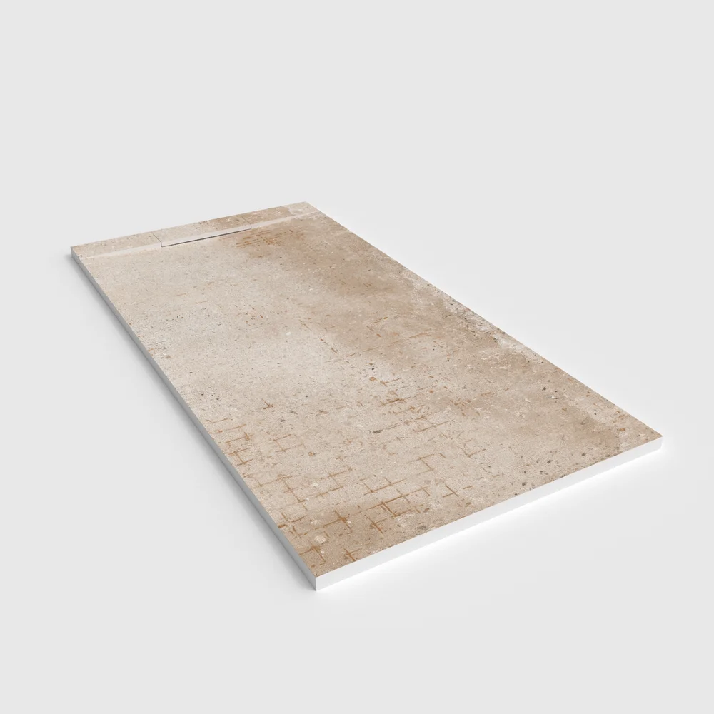 Plato de ducha 3D Plaster efecto cemento GRAVON - vista en perspectiva