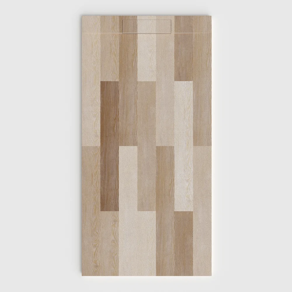 Plato de ducha 3D Plaster efecto madera Abaryon - vista frontal