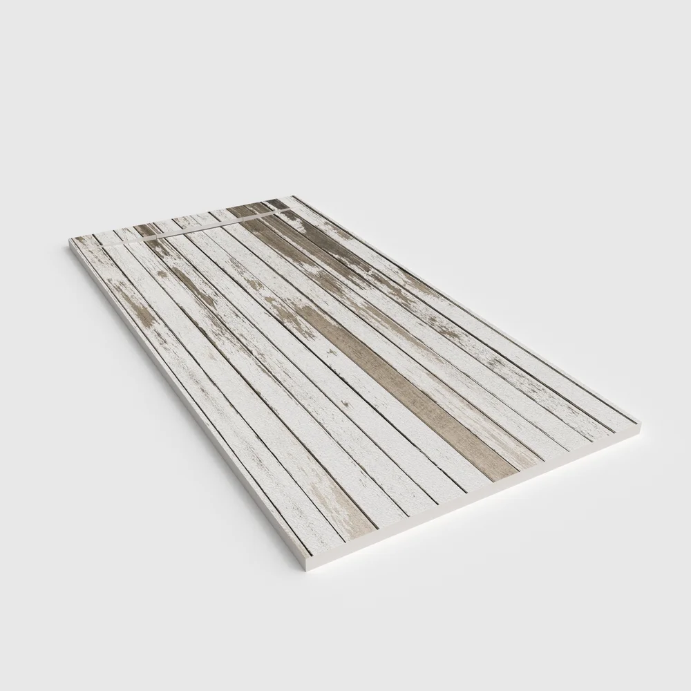 Plato de ducha 3D Plaster efecto madera Akalbo - vista en perspectiva