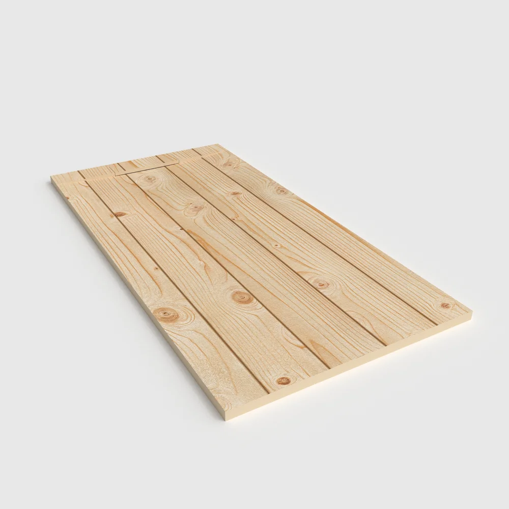 Plato de ducha 3D Plaster efecto madera Aromysa - vista en perspectiva