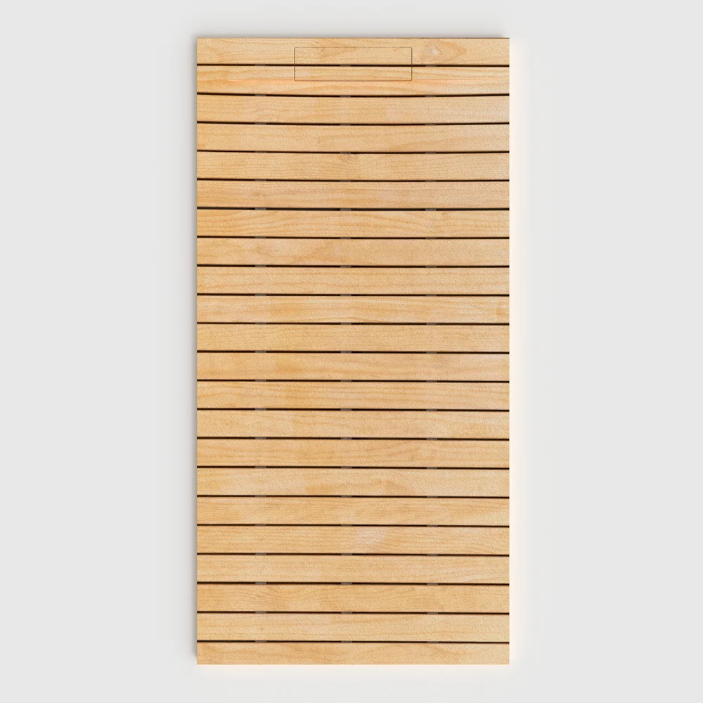 Plato de ducha 3D Plaster efecto madera Aroven - vista frontal