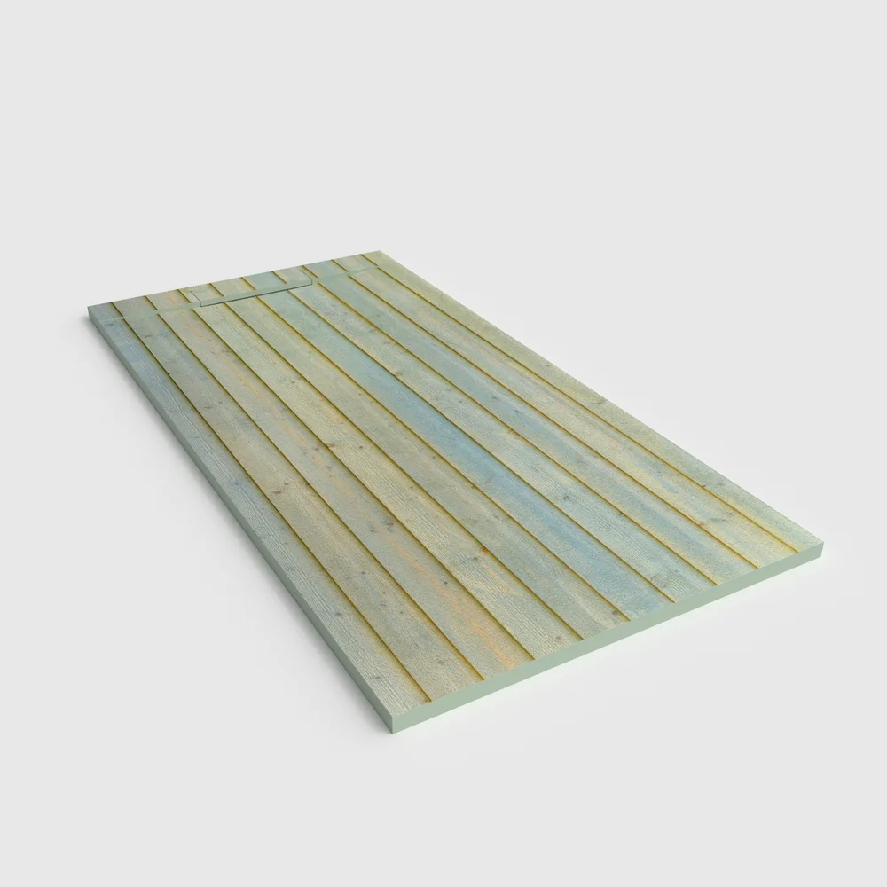 Plato de ducha 3D Plaster efecto madera Cedron - vista en perspectiva