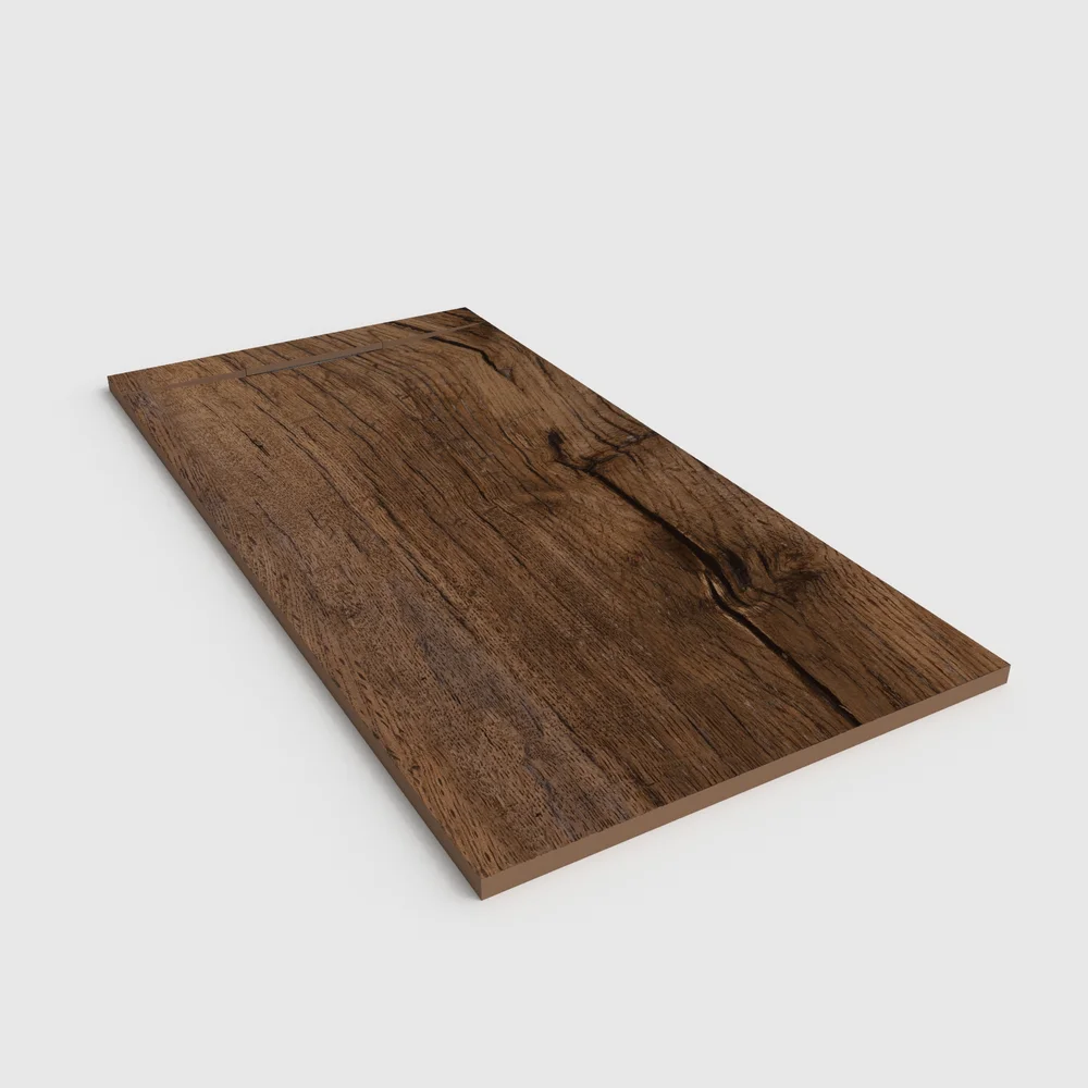 Plato de ducha 3D Plaster efecto madera Dekorae - vista en perspectiva