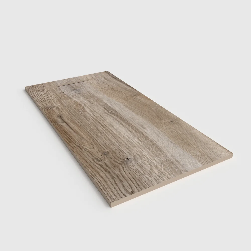 Plato de ducha 3D Plaster efecto madera Drywin - vista en perspectiva