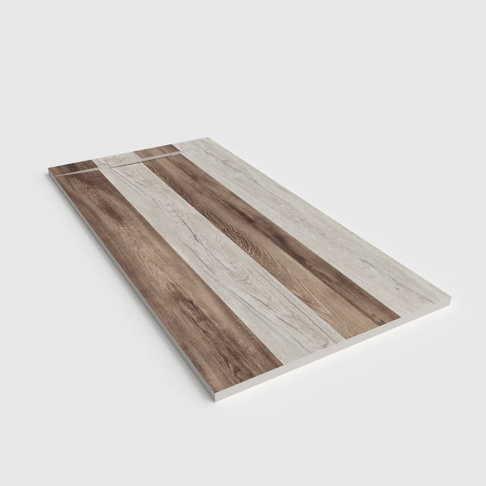 Plato de ducha 3D Plaster efecto madera Noarell - vista en perspectiva