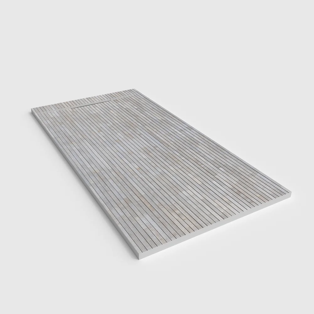 Plato de ducha 3D Plaster efecto madera Olmira - vista en perspectiva