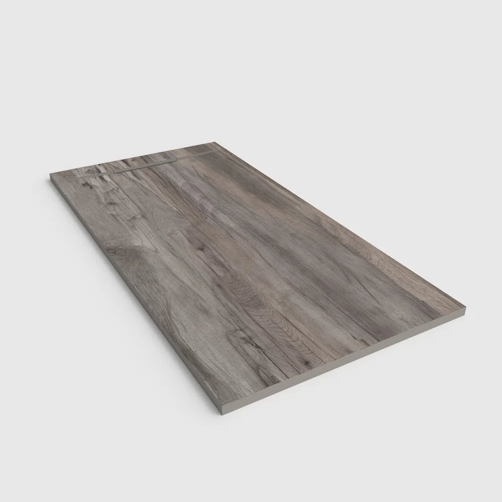Plato de ducha 3D Plaster efecto madera Oskena - vista en perspectiva