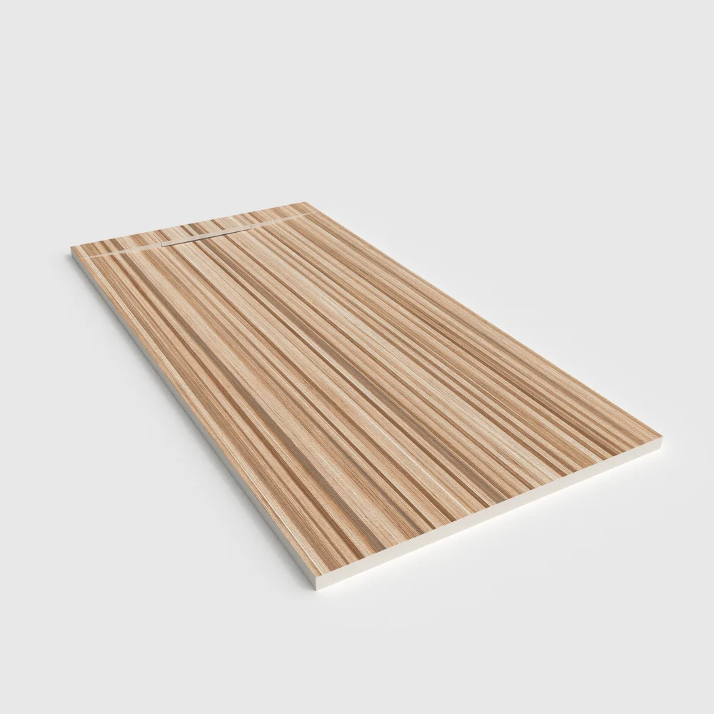 Plato de ducha 3D Plaster efecto madera TEBARO - vista en perspectiva