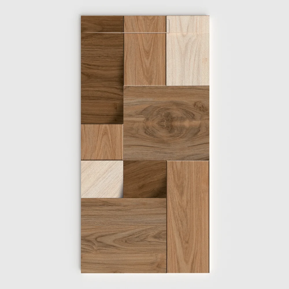 Plato de ducha 3D Plaster efecto madera TEKAON - vista frontal