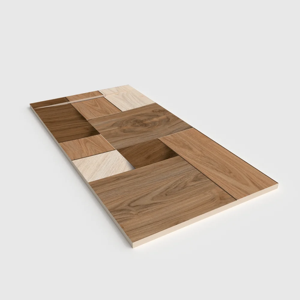 Plato de ducha 3D Plaster efecto madera TEKAON - vista en perspectiva
