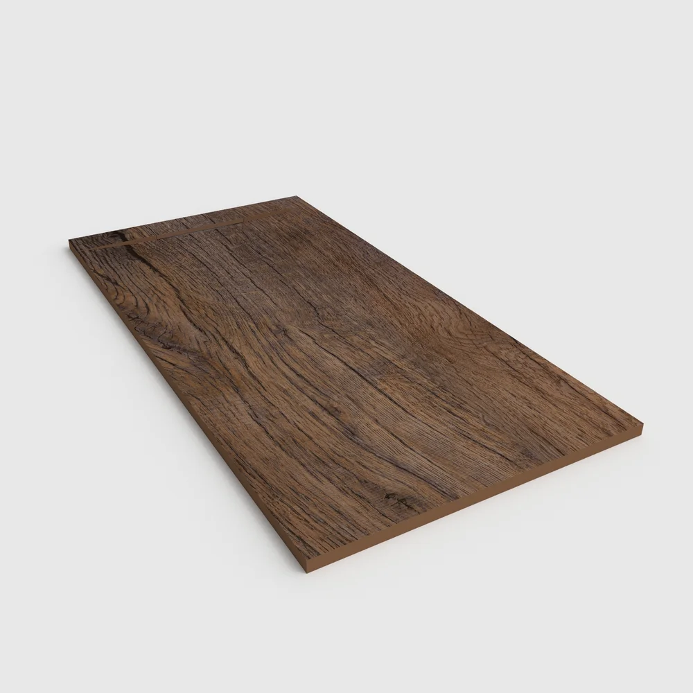Plato de ducha 3D Plaster efecto madera ZARLEN - vista en perspectiva