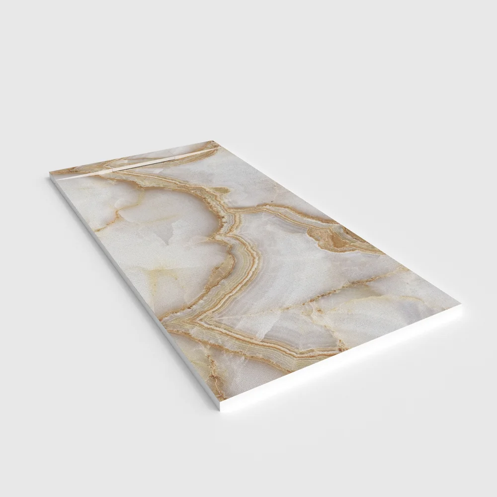 Plato de ducha 3D Plaster efecto mármol ALBARELLE - vista en perspectiva