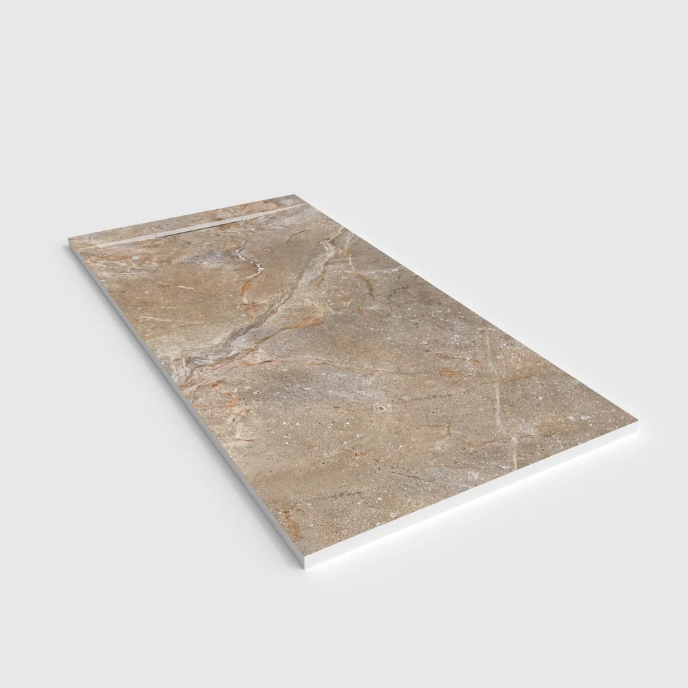 Plato de ducha 3D Plaster efecto mármol AURANTHIA - vista en perspectiva