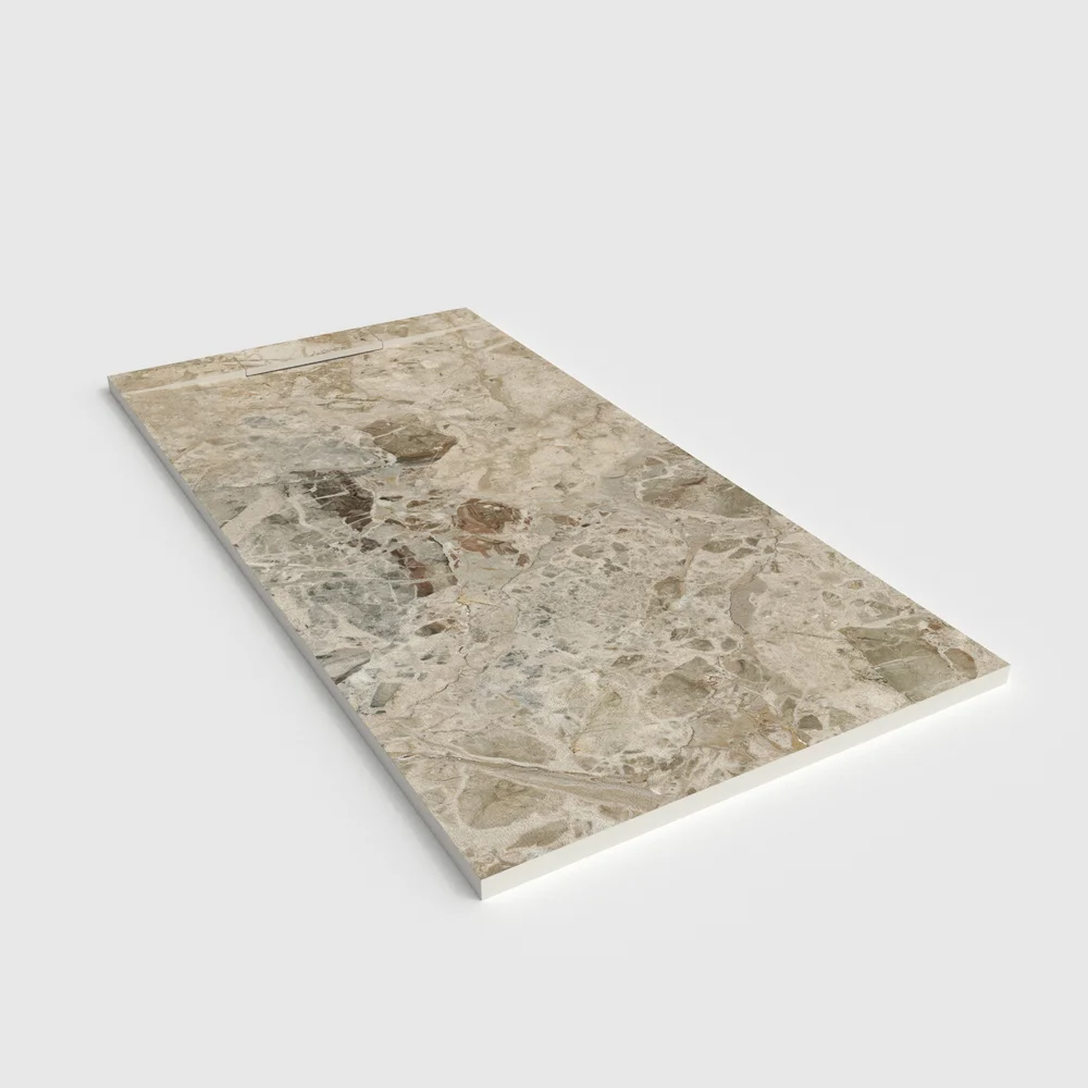 Plato de ducha 3D Plaster efecto mármol CALANTRA - vista en perspectiva