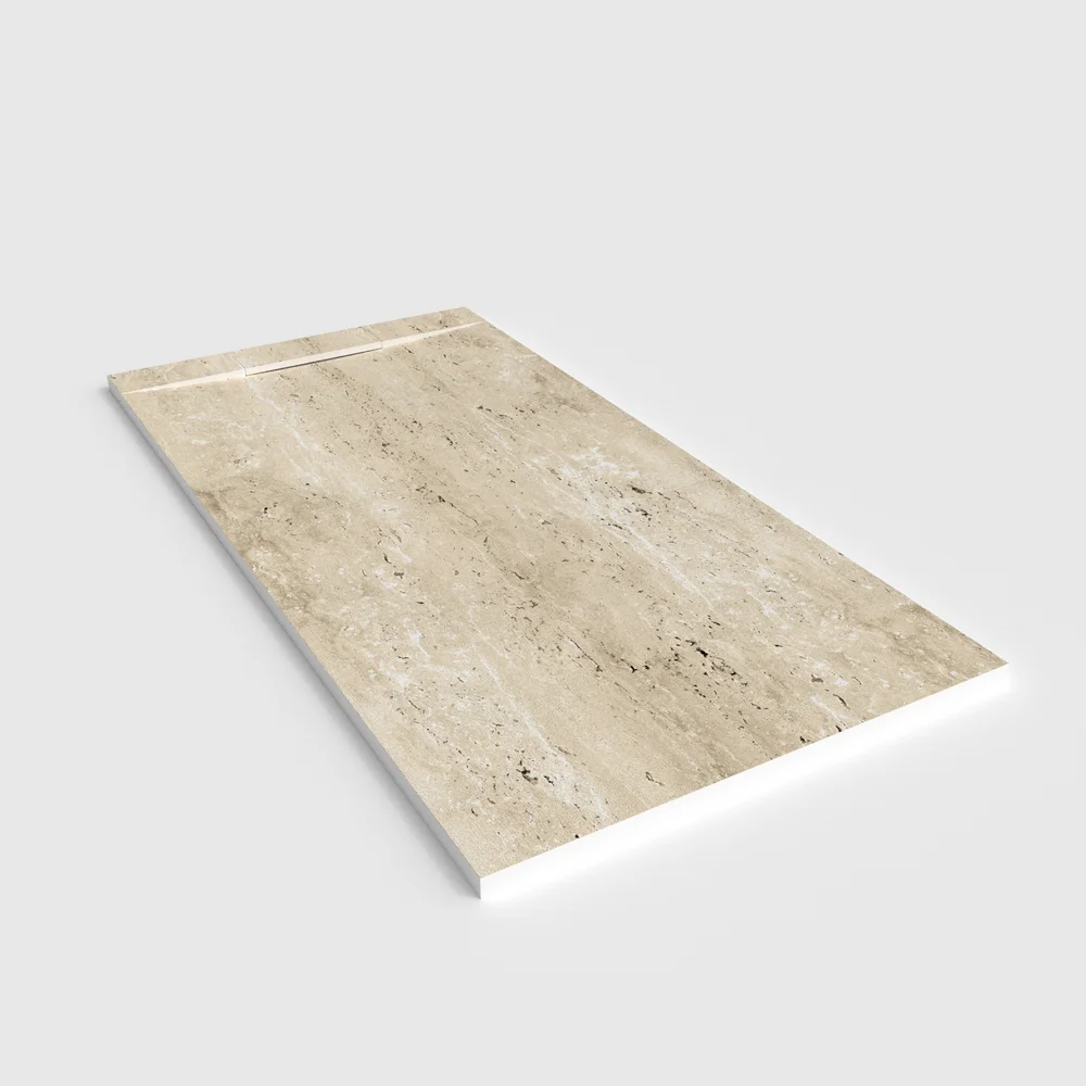 Plato de ducha 3D Plaster efecto mármol ELBIONIA - vista en perspectiva