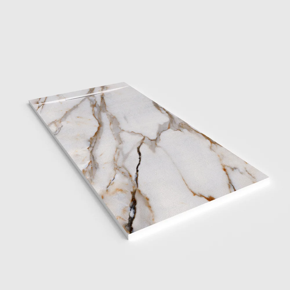 Plato de ducha 3D Plaster efecto mármol Lunareth - vista en perspectiva