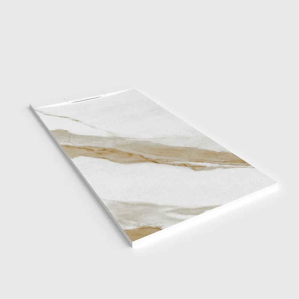 Plato de ducha 3D Plaster efecto mármol Mircalia - vista en perspectiva