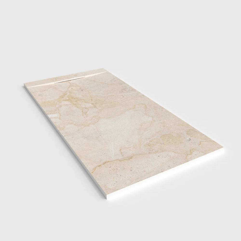 Plato de ducha 3D Plaster efecto mármol Montisera - vista en perspectiva