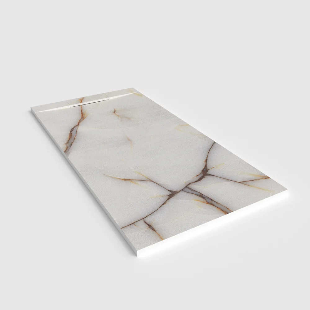 Plato de ducha 3D Plaster efecto mármol Pallenzia - vista en perspectiva