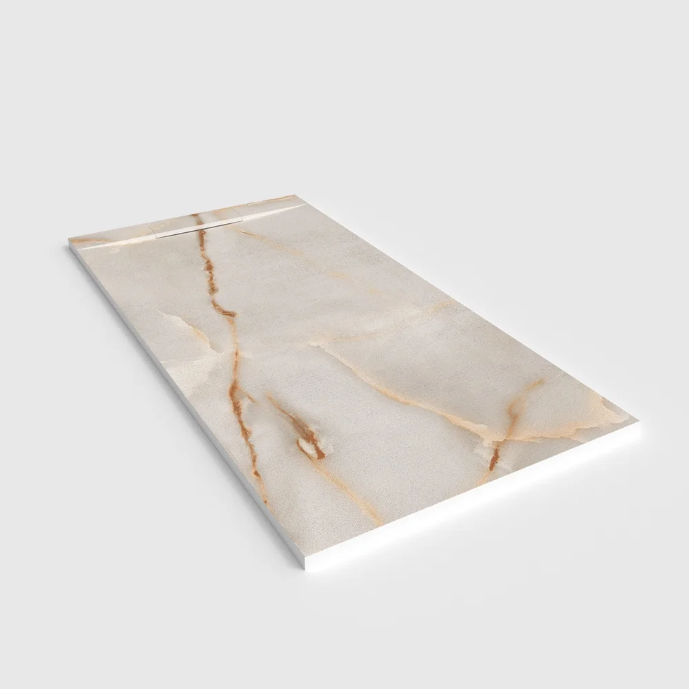Plato de ducha 3D Plaster efecto mármol Veronelle - vista en perspectiva