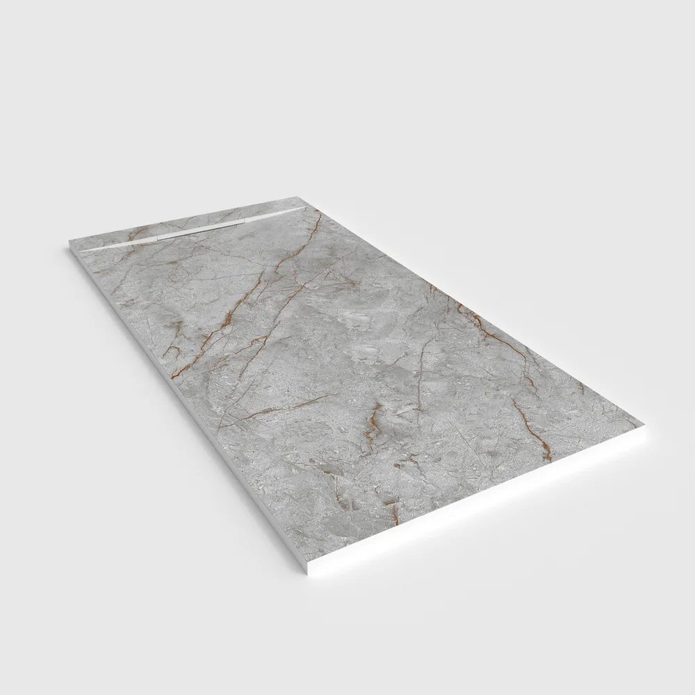 Plato de ducha 3D Plaster efecto mármol Zaffirium - vista en perspectiva