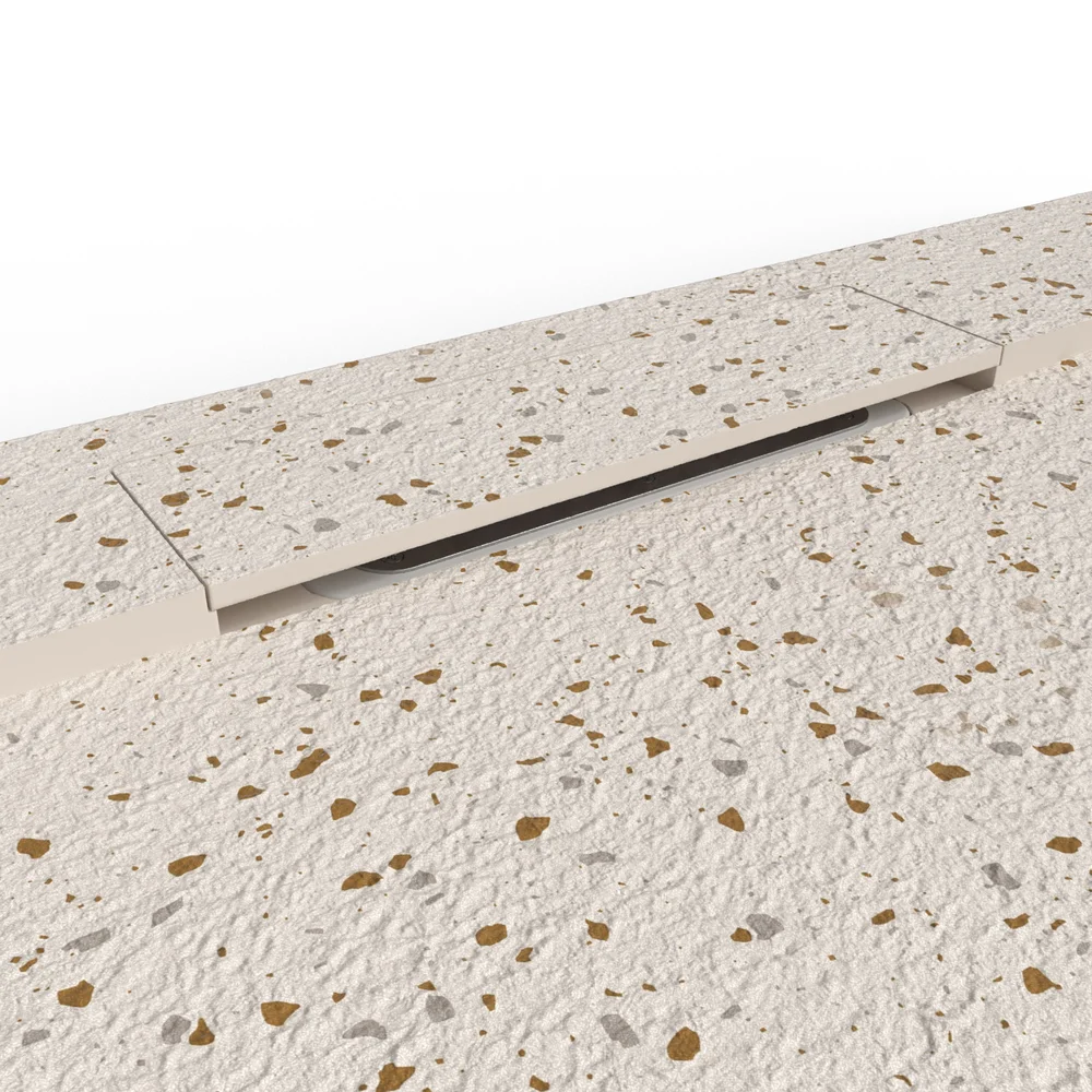 Plato de ducha 3D Plaster efecto terrazo BLEND - detalle de textura