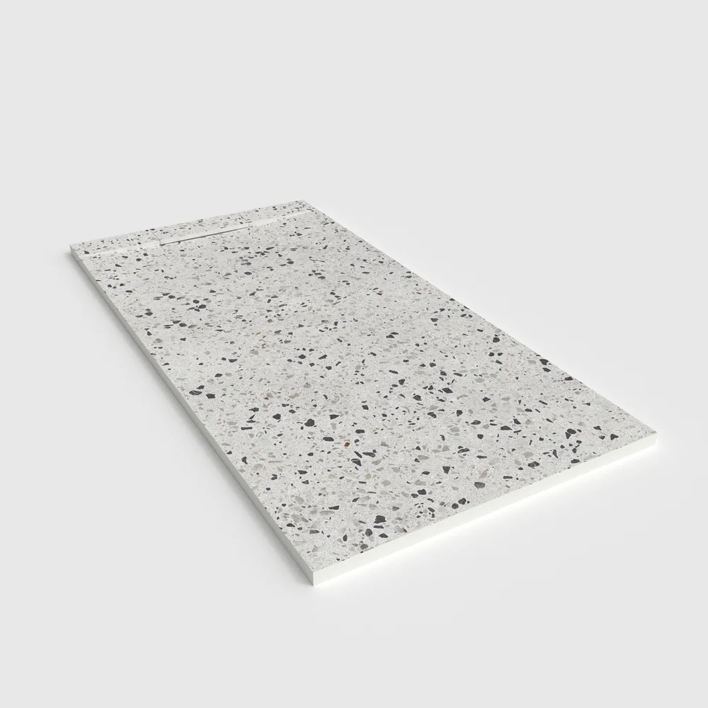 Plato de ducha 3D Plaster efecto terrazo CEMENTIZIA - vista en perspectiva