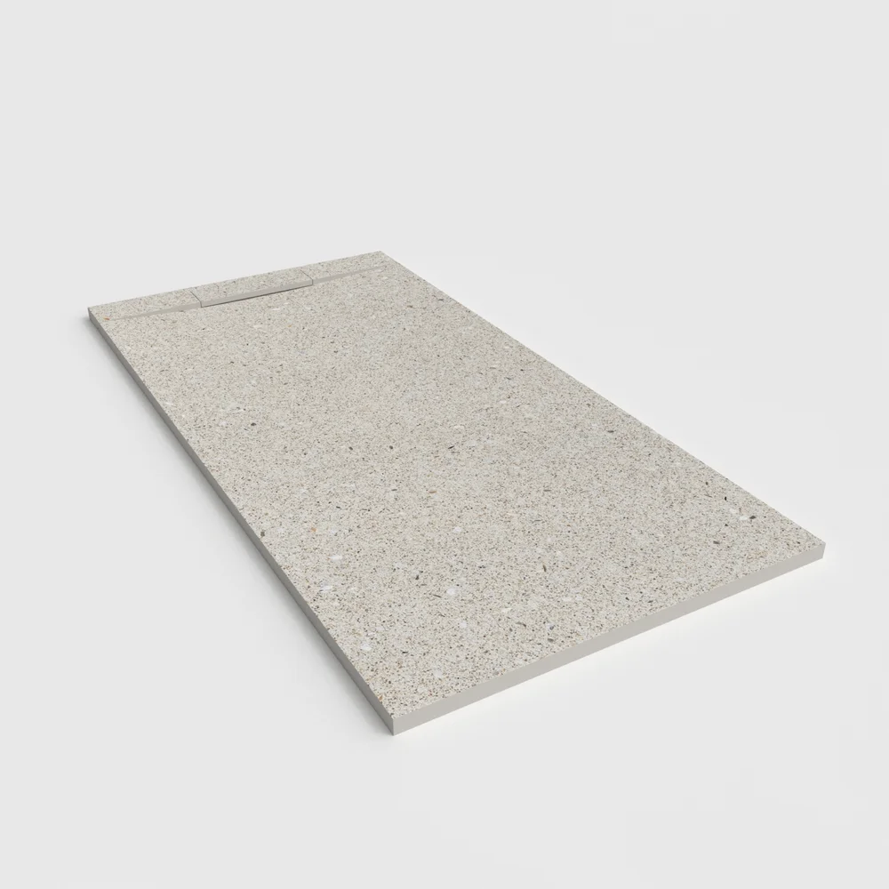 Plato de ducha 3D Plaster efecto terrazo CONCRETE - vista en perspectiva