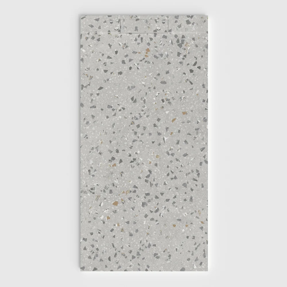 Plato de ducha 3D Plaster efecto terrazo CRETTARIO - vista frontal