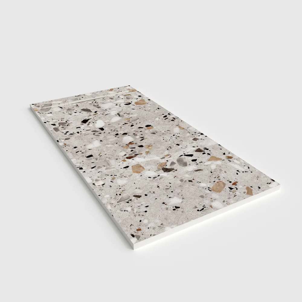 Plato de ducha 3D Plaster efecto terrazo GRANITURA - vista en perspectiva