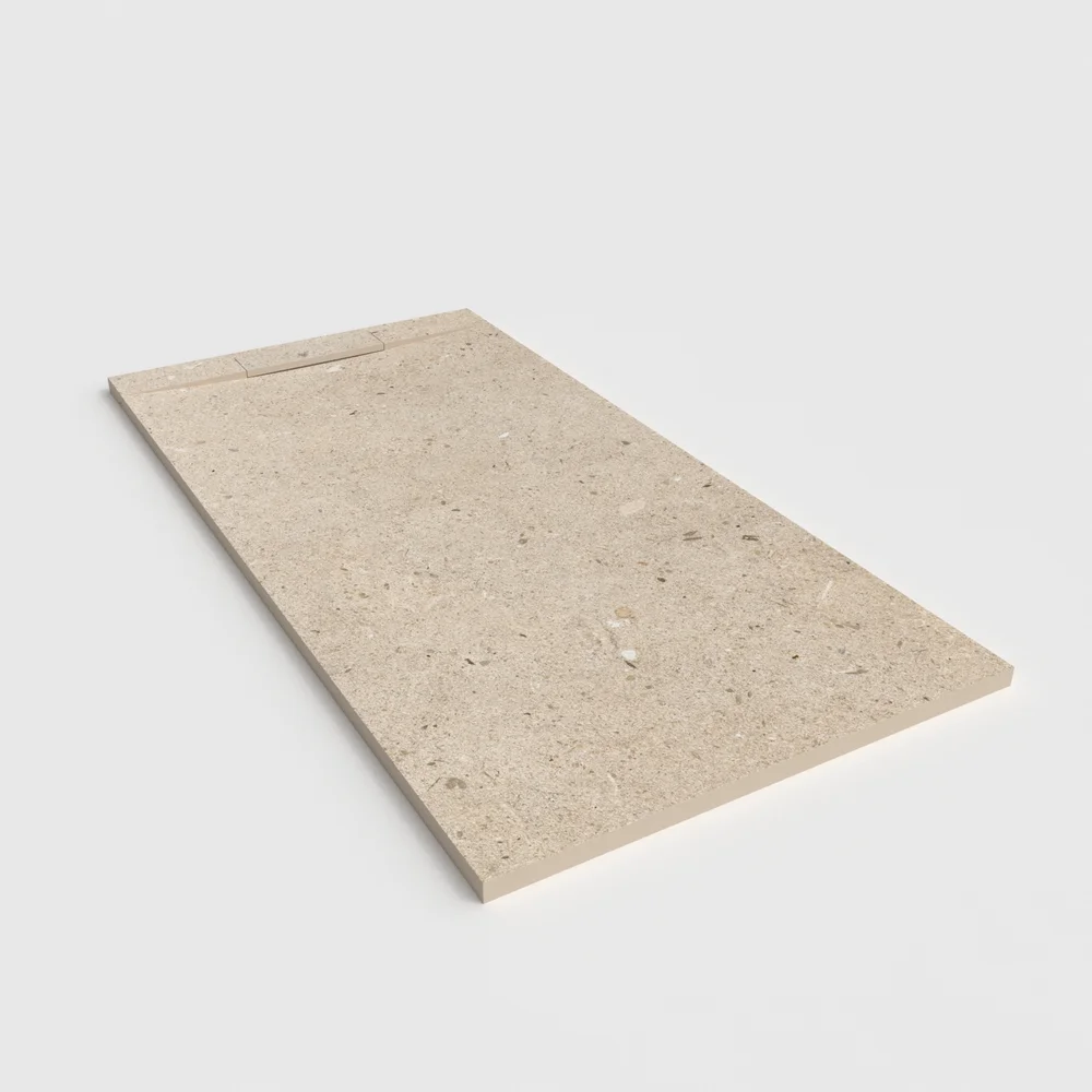 Plato de ducha 3D Plaster efecto terrazo LOTUM - vista en perspectiva